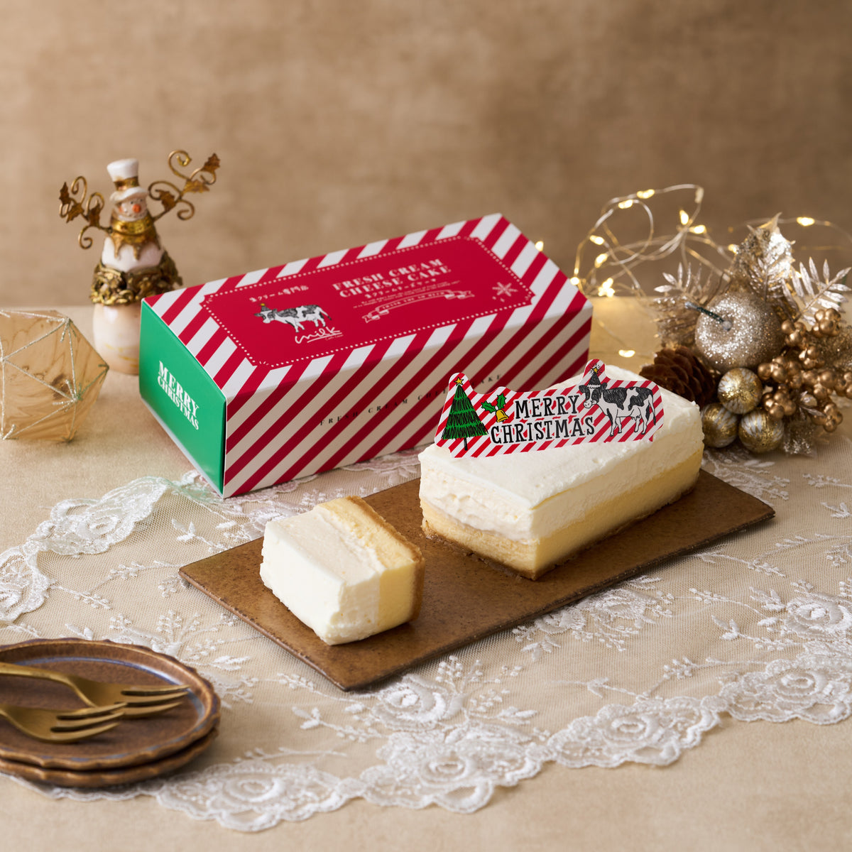 <クリスマス専用BOX> 究極の生クリームチーズケーキ/生クリーム専門店ミルク