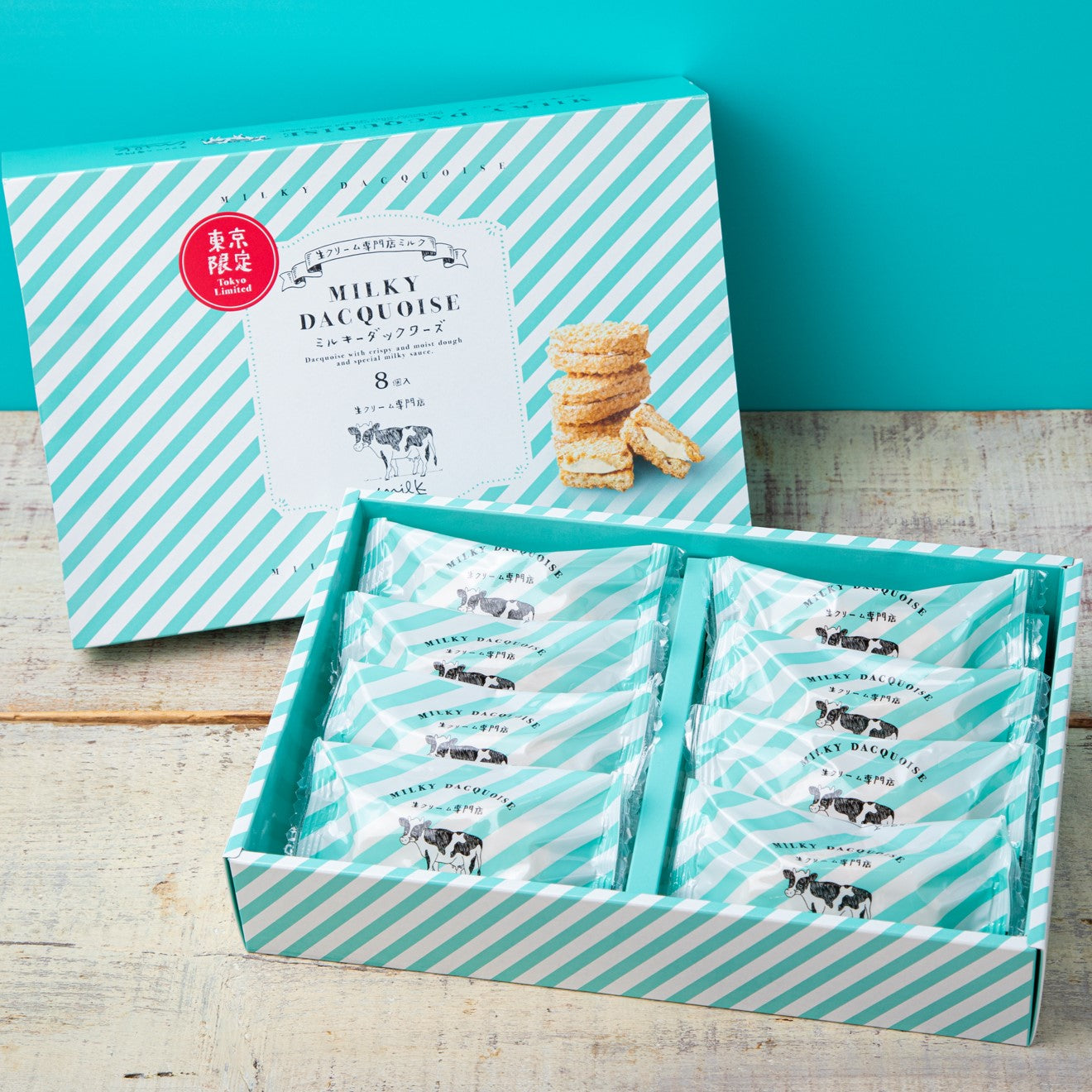 【母の日専用BOX・常温】 ミルキーダックワーズ8個入&フラワーギフトセット