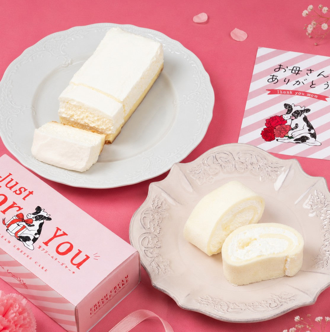 【母の日限定 食べ比べセット】生クリームロールケーキ＆チーズケーキ.